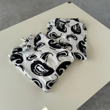 24ss New Retro Vintage Digital direct spray Cashew flower print High-Street Casual long sleeved shirt