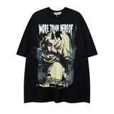 Vaporwave Aesthetic print tee – Aolamegs Men Oversized T Shirts Anime Cartoon Character Grap