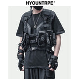 Fashion Hip Hop Sleeveless Vest Men Cargo Waistcoat with Pockets Military Jacket New Casual Streetwear Tactical Sweatshirts b - variant style 55c78e for streetwear fashion