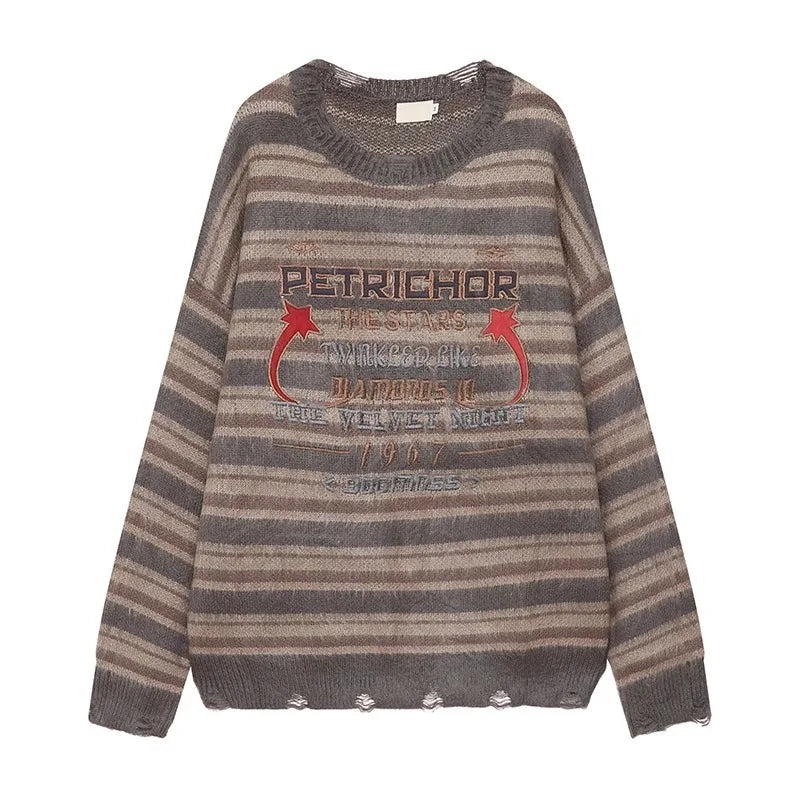 bold graphic pullover, layered streetwear look, soft knit pullover with flame design, y2k fashion statement