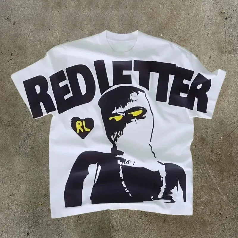 Sadcore Graphic tee – Y2K American Street Summer Fashion Short Sleeved Shirt Men Y