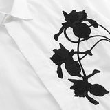 New 2022 Luxury Men Classic Embroidered flowers comfortable Fashion Cotton Casual Shirts Shirt High Quality Short Sleeves A113