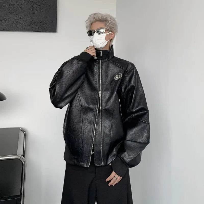 techwear zip bomber, urban street style, mens fashion