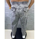 summer thin loose wide leg men jeans soft lyocell elastic fashion casual straight drawstring denim trousers black blue gray unique jeans style 1953