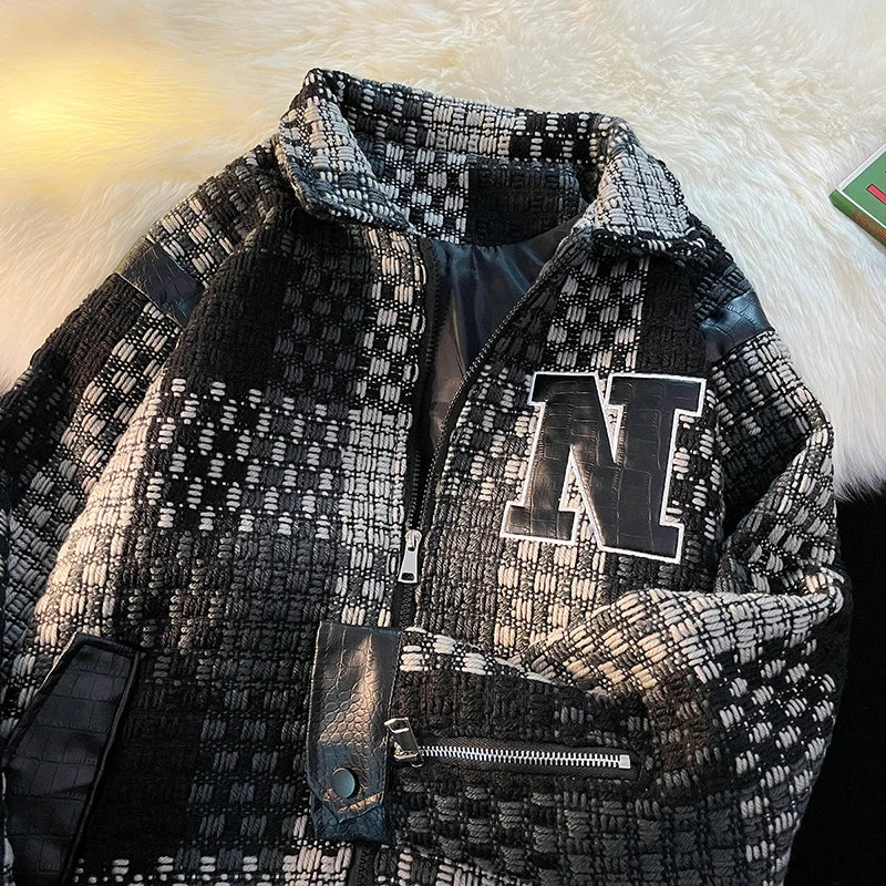 image unisex print essential oversized quality high - style graphic streetwear design style material urban spring-fall-plaid-jacket-vintage-lapel-jacket-racing-jackets-pu-leather-zipper-coat-loose-mens-jacket-harajuku-couple-outerwear casual hip fit fashion everyday hop wear 64a4d1 premium streetwear design ID 61d77
