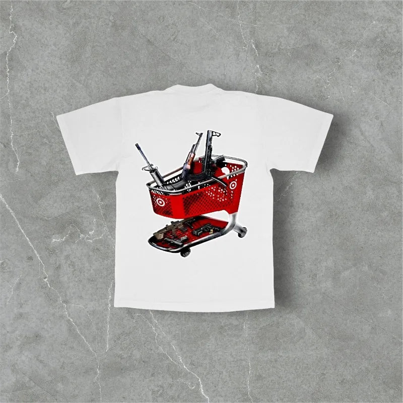 2024 Europe and the United States trend new letter printed short sleeve T-shirt men Y2k casual loose Harajuku vintage shirt tops