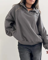 Harajuku Solid Color Zip Up Hoodie Retro Punk Y2K Hoodies Fashion Hip