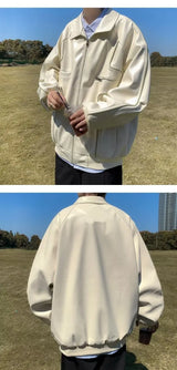 American Retro Pu Leather Jacket Spring And Autumn Hiphop High Street