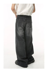 streetwear vintage y2k men s jeans black baggy trousers new wide leg denim pants hip hop harajuku distressed straight pants unique jeans style 766