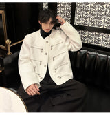 leather varsity coat, fall fit essential - comfortable cotton fit with bold prints