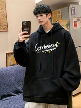 Autumn Letter Print Hoodie Fashion Men Harajuku Aesthetic Pullover Hoo
