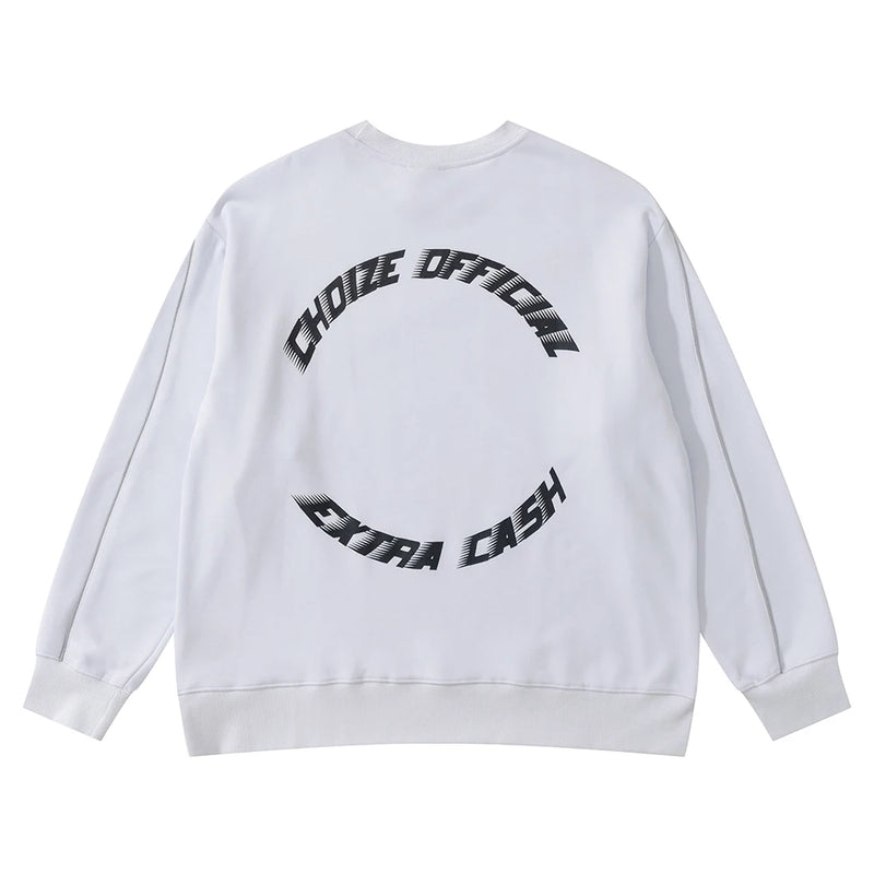 Glitchcore Graphic tee – 3M Reflective Letter Print Long Sleeve Cotton Tshirts Unisex