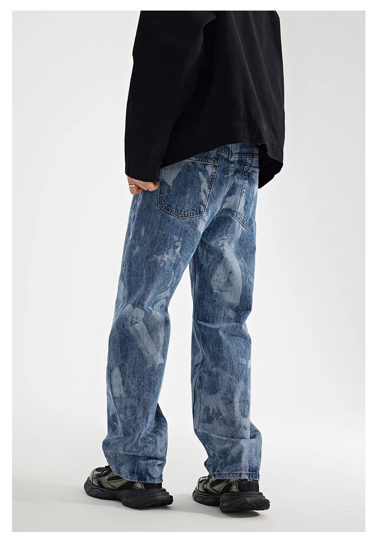 designer human printed denim jeans mens new casual zipper straight hip hop jeans streetwear baggy pants joggers graphic jeans unique joggers style 678