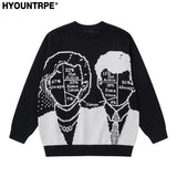 mens anime sweater knitted pullovers casual long sleeve loose o neck warm cotton harajuku sweaters new design jumpers knitwear - high quality cotton hoodie, anime inspired graphic hoodie, unisex casual winter pullover