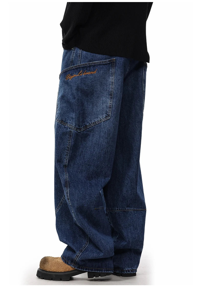 men women streetwear fashion vintage loose casual wide leg denim cargo baggy jeans pants cityboy harem trousers unique cargo style 1396