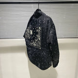 New fluorescent Luxury Men West Coast CRIPS Cashew Shirt Coats & Jackets / Down Coats Cotton Warm Winter Oversize Thin #A586