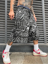 2 pieces sets mens fashion harajuku printed single breasted shirts and drawstring capris short pants joggers new streetwear sets unique joggers style 4443