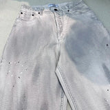 graffiti ink paint print straight pants unique default style 1223