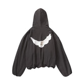 gothic chrome print featuring high quality double layer pigeon kanye high street retro oversized mens and womens hoodie