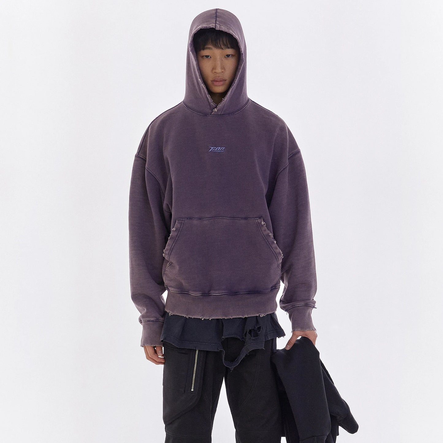Y2K Streetwear Front Pocket Letter Embroidery Hooded Hoodies For Men R