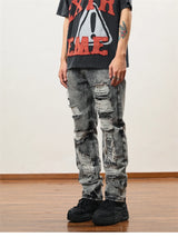destroy distressed ripped denim jean pants new fashion biker jeans streetwear slim pants jogger y2k mens jeans skinny jeans men unique joggers style 2441