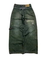 high street casual trousers punk style wide leg pants gothic classic vintage straight pantsy2k baggy letter print women jeans unique jeans style 2295