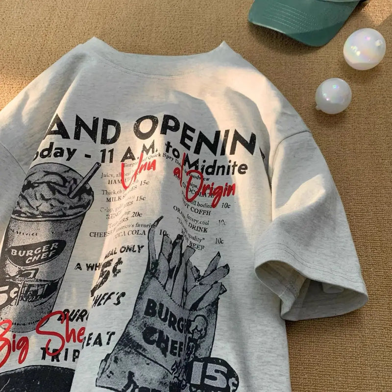 Harajuku Oversized shirt – American Street Hip Hop Men And Women Trendy Letter Print Ro