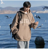 Spring and Autumn Trendy Hip Hop American High Street Men and Women Retro Letter Printed Hoodie Couple Loose Casual Top y2k