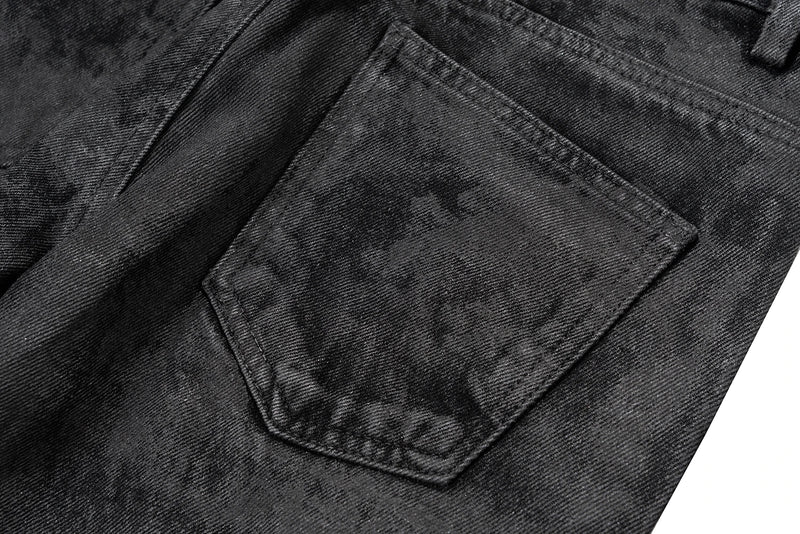 high street hand brushed glue sparkling baggy flare jeans for men y2k pantalones hombre leather pants oversized denim trousers 3 unique jeans style 1341