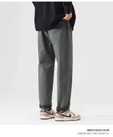 japanese casual pants mens spring autumn loose fashion solid color simple elastic waist sports pants man harem trousers unique default style 2276