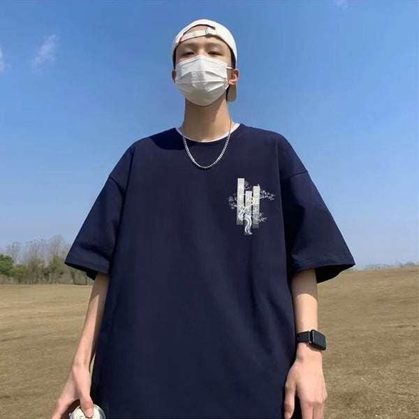 Harajuku Vintage anime – Chinese Style Graphic Short Sleeve T Shirts Mens Fashion