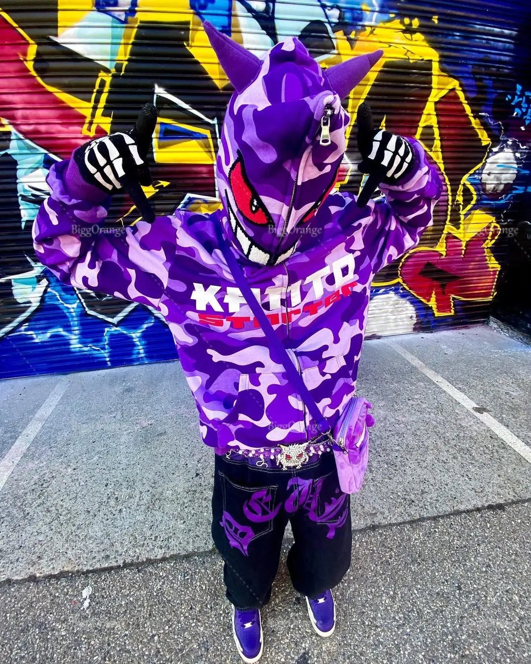 Trapwear Streetwear – Oversized Demon Hoodies Men Letter Print Streetwear High Qua – Streetwear Fashion for Men & Women