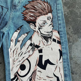 harajuku high street y2k baggy jeans punk popular print wide leg denim pants jeans streetwear trouser men clothing unique jeans style 2178