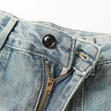 vintage multi pocket jeans mens harajuku cargo denim pants retro hip hop straight loose jean pants men clothing unique cargo style 1284
