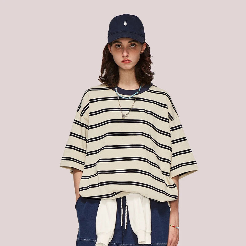 Glitchcore Anime panel – 2023 Summer New Cityboy Mens Loose Straight Cotton Short Sle