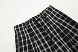 men women american streetwear fashion loose plaid wide leg straight pant boyfriend button down sports casual pants trousers unique default style 1428