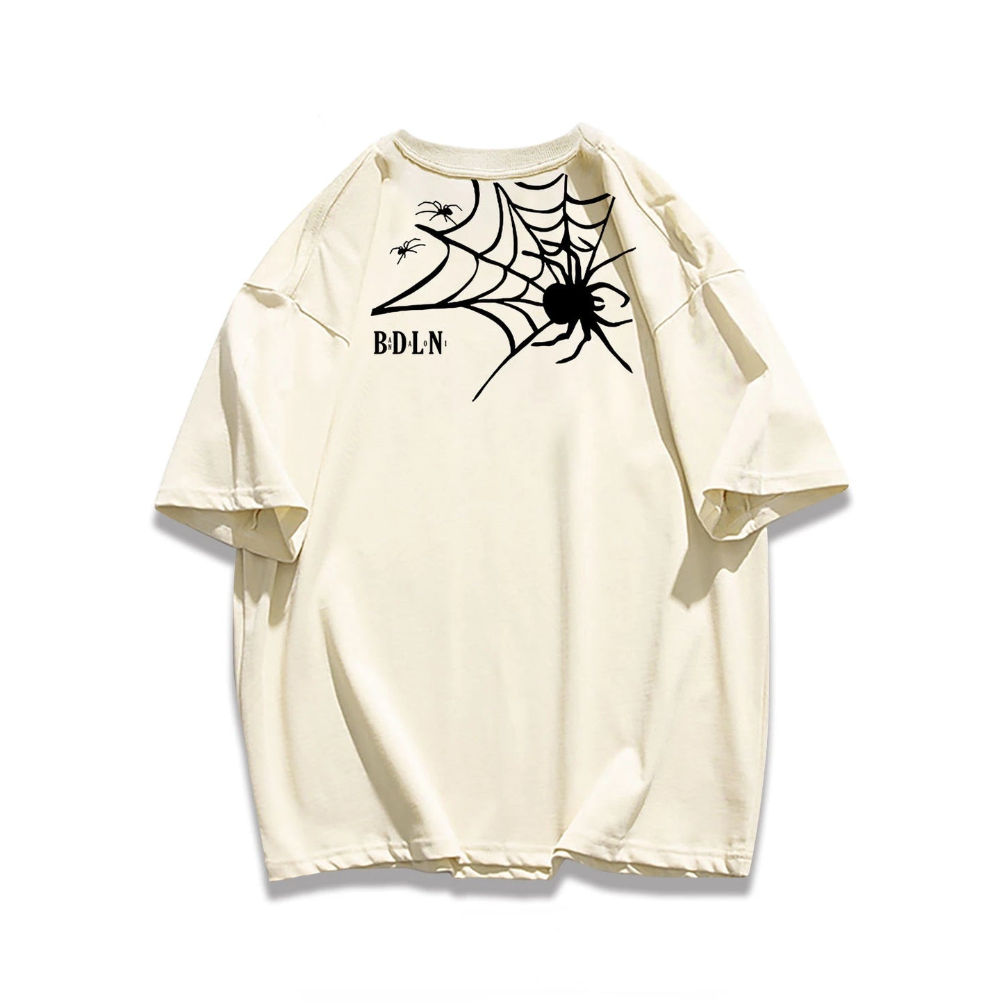Y2k Broken heart – Trendy Street American Spider Web Print Round Neck Short Sle