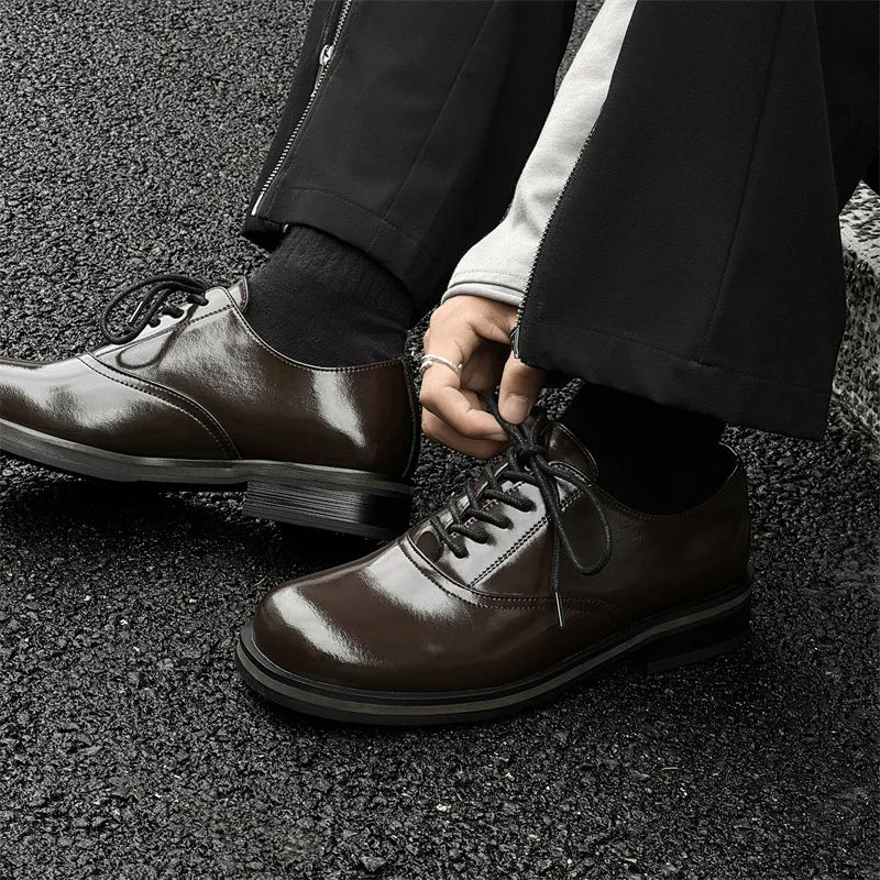 Commute Business Casual Derby Shoes Men Women Streetwear Fashion Hip Hop PU Leather Shoes Couple Shoe