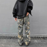 european and american tree grain camouflage jeans mens slim fitting splashing ink trendy hip hop tapered denim pants camou jeans unique jeans style 1417