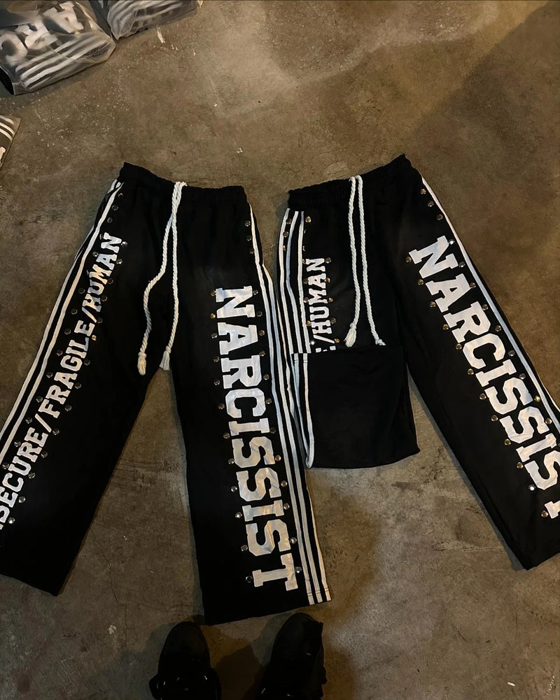 retro gothic two piece set casual tracksuit men hot drill patchwork y2k clothes for men hip hop sweatpants t shirts streetwear urban active pants