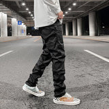 streetwear kanye slim fit feet coated black jeans pants for men pocket brushed wax tapered pants man casual cargo jeans y2k unique cargo style 4551