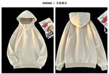 2024 Spring Half Zip Large Size Hooded Sweatshirts Korean Mens Pullove