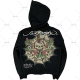 American Fashion Trend Pattern Print Zipper Hoodie Women Y2K New Stree