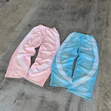 hip hop trendy brand streetwear high street retro striped baggy sweatpants men y2k harajuku drawstring wide leg casual trousers unique joggers style 2678