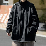 Outdoor Mens Charge Jacket Retro Loose Stand Collar Waterproof Tooling