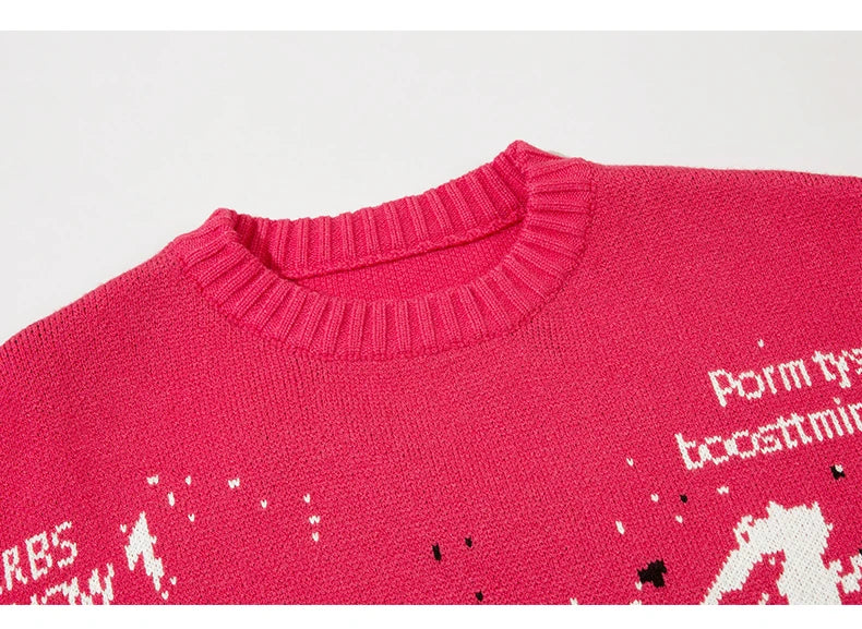fashion butterfly knitted oversized sweater unisex o neck ripped holes knit pullover streetwear unisex loose sweaters clothing aesthetic street look hoodie, streetwear fashion hoodie, oversized graphic print design