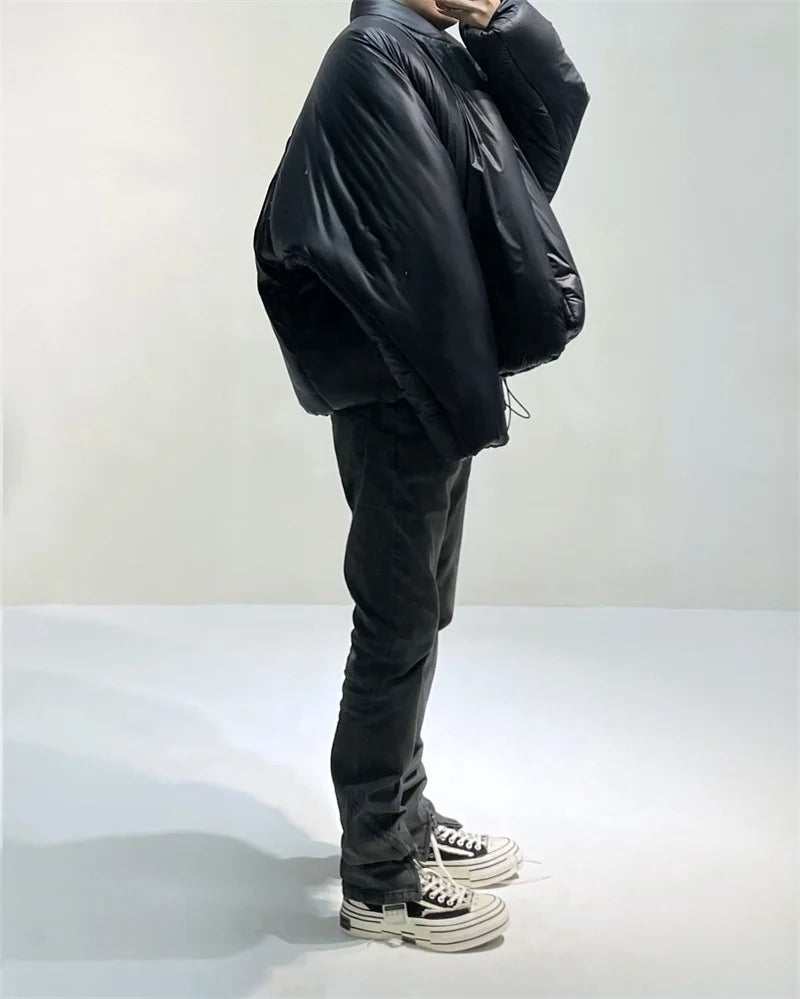 winter street style featuring kanye 2023 new high quality fashion high street plastic 3d cotton coat black blue design – premium quality jacket for men
