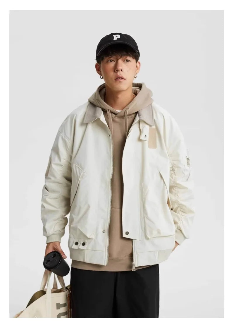 leather varsity jacket, fall winter fit, for men, fall streetwear outfit, oversized style, layered fashion, modern aesthetic, graphic detail