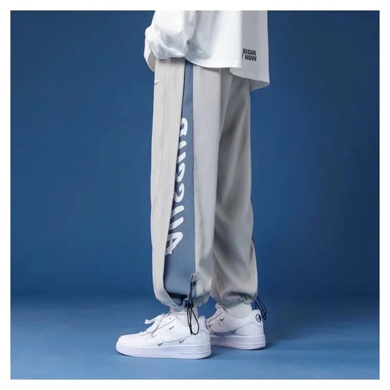 mens graphic printed sweatpants 2024 autumn hip hop fashion drawstring trousers casual loose male streetwear leggings pants unique joggers style 1287
