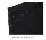 men american streetwear fashion loose casual hip hop wide leg black denim baggy jeans pants man y2k cargo jeans trousers unique cargo style 2328